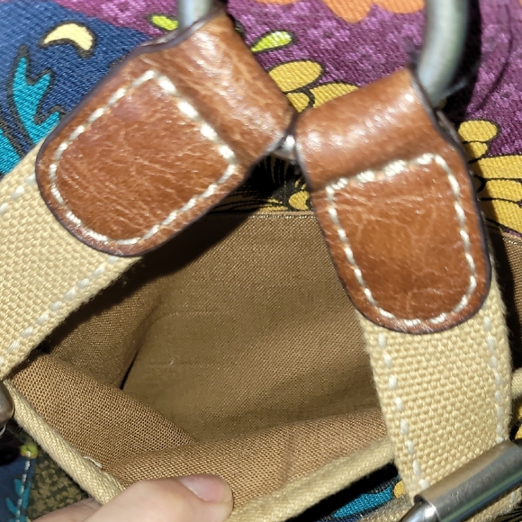 Fossil Bag/Backpack Bag. Vibrant Colorful Bag Leather & Canvas - Picture 14 of 15